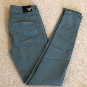 sage green jeggings